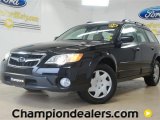 2008 Obsidian Black Pearl Subaru Outback 2.5i Wagon #57486403