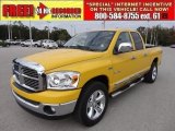 2008 Detonator Yellow Dodge Ram 1500 Big Horn Edition Quad Cab #57696211