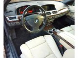 2004 BMW 7 Series 745i Sedan Black/Creme Beige Interior
