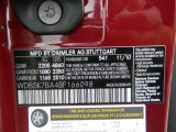 2011 SL Color Code for Storm Red Metallic - Color Code: 541