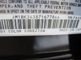 2007 MAZDA3 Color Code for Black Mica - Color Code: 16W