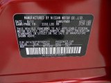 2011 LEAF Color Code for Cayenne Red - Color Code: NAH