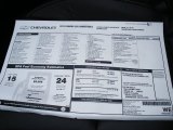 2012 Chevrolet Camaro SS 45th Anniversary Edition Convertible Window Sticker
