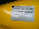 2012 Chevrolet Camaro SS Coupe Transformers Special Edition Info Tag