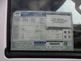 2012 Ford E Series Van E250 Cargo Window Sticker