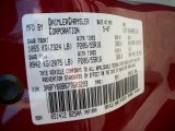2007 PT Cruiser Color Code for Inferno Red Crystal Pearl - Color Code: PRH