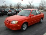 Retro Red Hyundai Accent in 2005