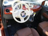2012 Fiat 500 c cabrio Lounge Pelle Marrone/Avorio (Brown/Ivory) Interior