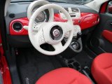 2012 Fiat 500 c cabrio Pop Tessuto Rosso/Avorio (Red/Ivory) Interior