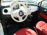 2012 Fiat 500 c cabrio Pop Tessuto Rosso/Avorio (Red/Ivory) Interior