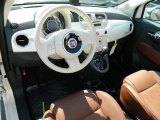 2012 Fiat 500 c cabrio Lounge Pelle Marrone/Avorio (Brown/Ivory) Interior