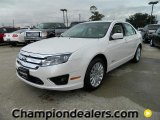 2012 White Platinum Tri-Coat Ford Fusion Hybrid #57872874