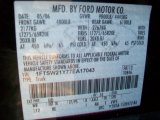 2007 F250 Super Duty Color Code for Black - Color Code: UD