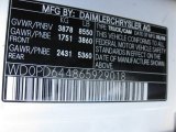 2006 Dodge Sprinter Van 2500 Cargo Info Tag