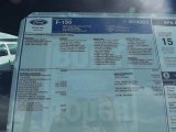 2012 Ford F150 STX Regular Cab Window Sticker