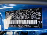2012 Yaris Color Code for Blazing Blue Pearl - Color Code: 8T0