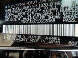 2012 Yaris Color Code for Black Sand Pearl - Color Code: 209