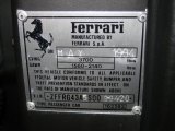 1995 Ferrari 348 Spider Info Tag