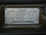 2002 Rolls-Royce Silver Seraph  Info Tag