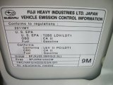 2011 Subaru Impreza 2.5i Premium Wagon Info Tag