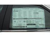 2012 Cadillac CTS 3.6 Sedan Window Sticker