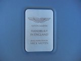 2008 Aston Martin V8 Vantage Coupe Info Tag