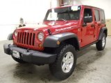 2007 Flame Red Jeep Wrangler Unlimited Rubicon 4x4 #58725070