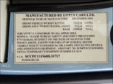 2006 Lotus Elise  Info Tag