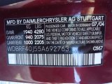 2005 C Color Code for Bordeaux Red Metallic - Color Code: 567