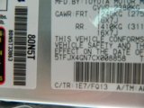 2012 Tacoma Color Code for Silver Streak Mica - Color Code: 1E7