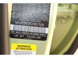 2012 Range Rover Evoque Color Code for Colima Lime Metallic - Color Code: 829