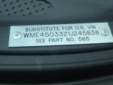 2005 Smart fortwo Turbo Coupe Info Tag