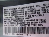 2010 Element Color Code for Polished Metal Metallic - Color Code: NH737