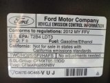 2012 Ford F150 FX2 SuperCrew Info Tag