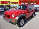 Flame Red Jeep Liberty in 2003