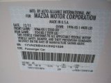 2012 MAZDA6 Color Code for White Platinum Pearl - Color Code: 41M