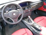 2009 BMW 3 Series 328i Convertible Coral Red/Black Dakota Leather Interior