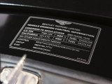 2009 Bentley Brooklands  Info Tag