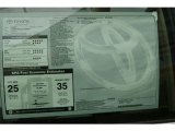 2012 Toyota Camry LE Window Sticker