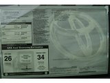 2011 Toyota Corolla LE Window Sticker