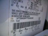 2007 F250 Super Duty Color Code for Oxford White Clearcoat - Color Code: Z1