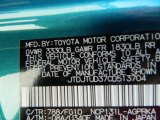 2012 Yaris Color Code for Lagoon Blue Mica - Color Code: 788