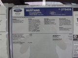 2012 Ford Mustang C/S California Special Coupe Window Sticker