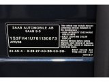 2006 9-3 Color Code for Nocturne Blue Metallic - Color Code: 290