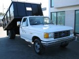 1990 Oxford White Ford F350 XL Regular Cab Chassis Dump Truck #59860727