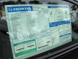 2012 Honda CR-Z EX Sport Hybrid Window Sticker