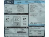 2012 Ford Focus SEL Sedan Window Sticker