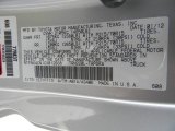 2012 Tacoma Color Code for Silver Streak Mica - Color Code: 1E7