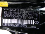 2012 Camry Color Code for Attitude Black Metallic - Color Code: 218