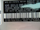 2012 Corolla Color Code for Classic Silver Metallic - Color Code: 1F7